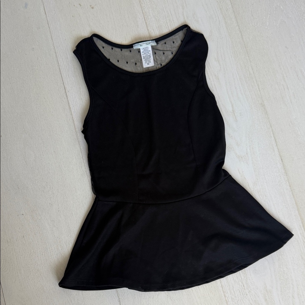 Blu Planet Black Mesh Detail Top
